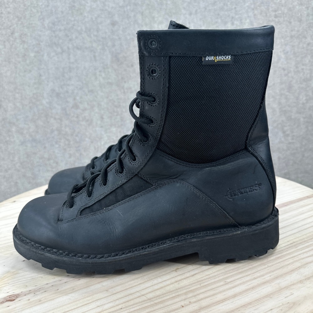 NWOT Bates DuraShocks Waterproof Lace-to-Toe Boots Men 12 Black Side Zip